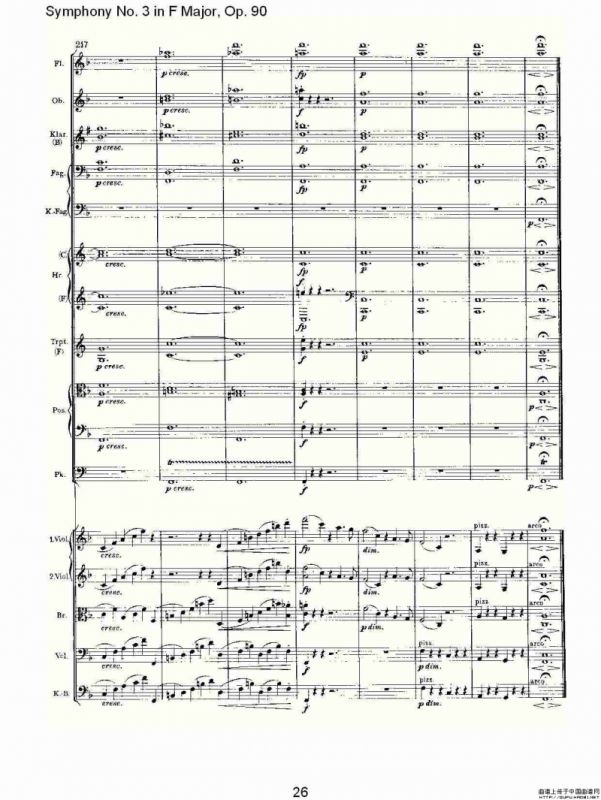 F大调第三交响曲, Op.90第一乐章