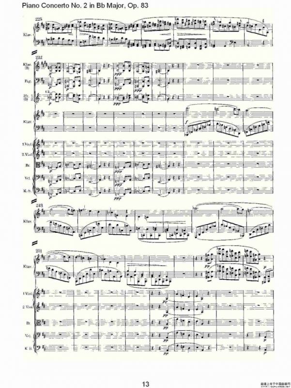 Bb大调钢琴第二协奏曲, Op.83第二乐章