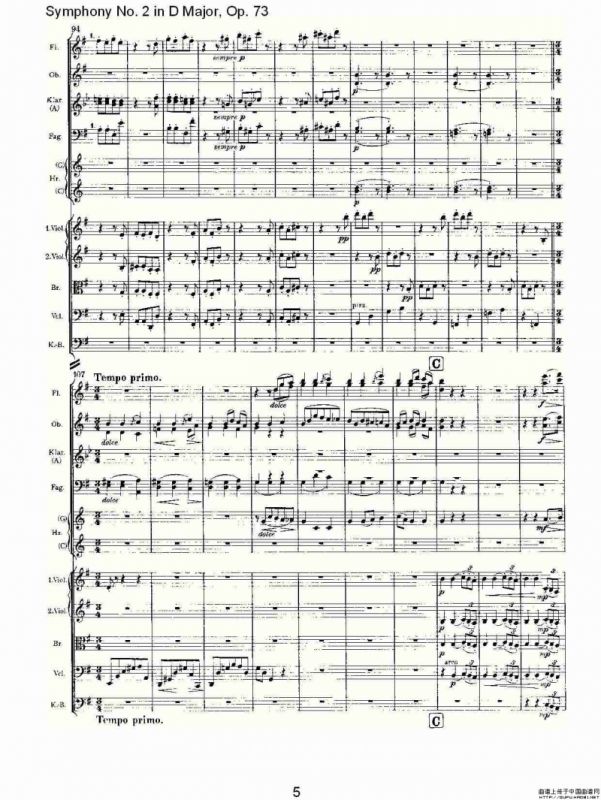 D大调第二交响曲, Op.73第三乐章