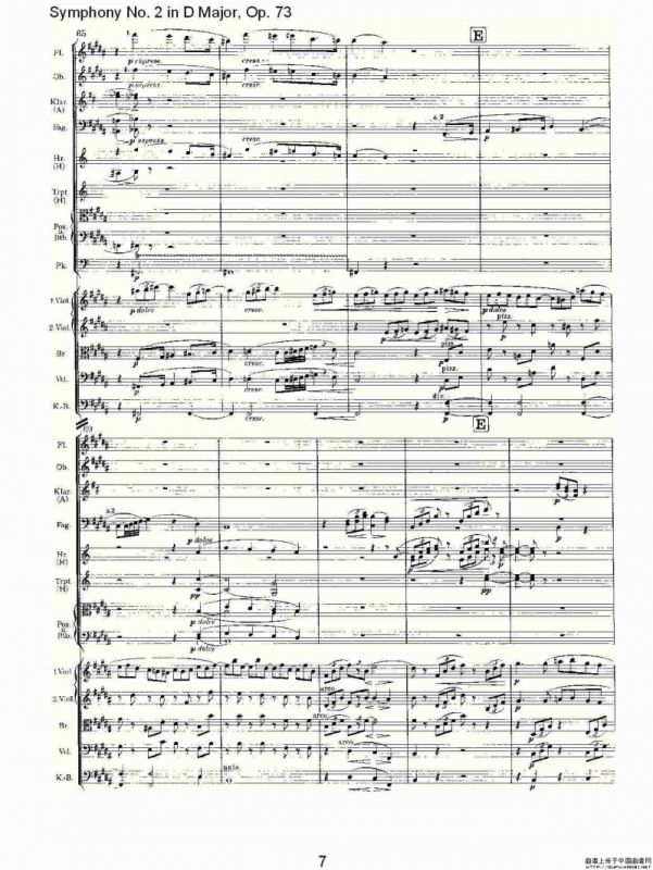 D大调第二交响曲, Op.73第二乐章