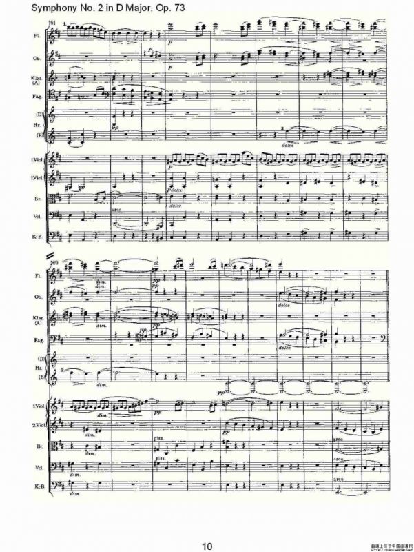 D大调第二交响曲, Op.73第一乐章