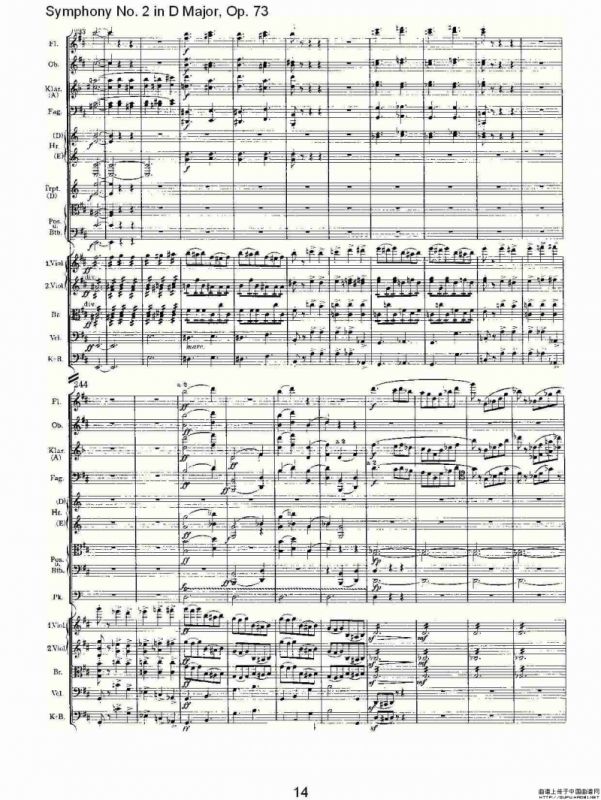 D大调第二交响曲, Op.73第一乐章