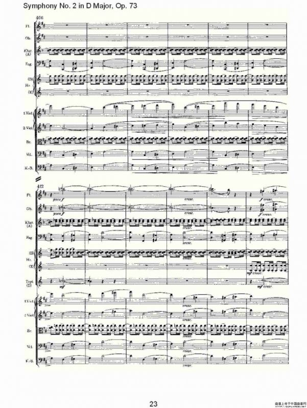 D大调第二交响曲, Op.73第一乐章