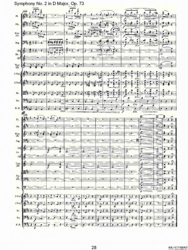 D大调第二交响曲, Op.73第一乐章