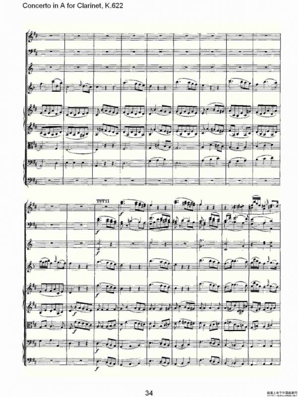 Concerto in A for Clarinet, K.622（A调单簧管协奏曲, K.62）
