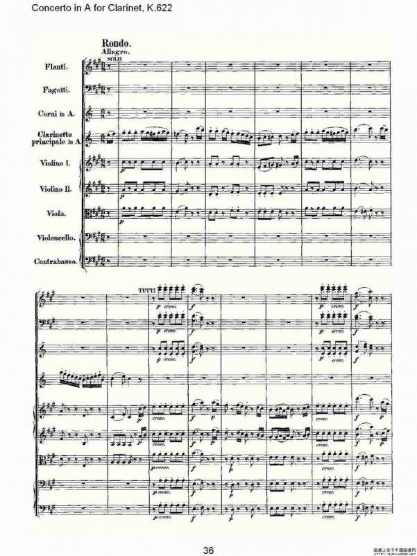 Concerto in A for Clarinet, K.622（A调单簧管协奏曲, K.62）