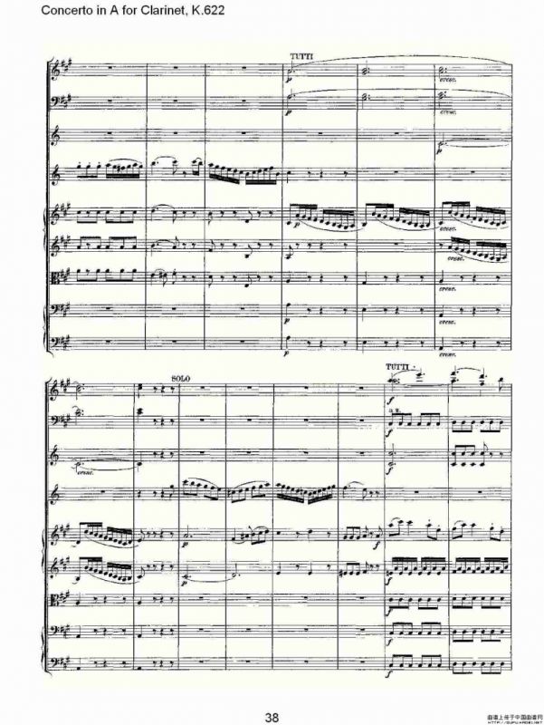Concerto in A for Clarinet, K.622（A调单簧管协奏曲, K.62）