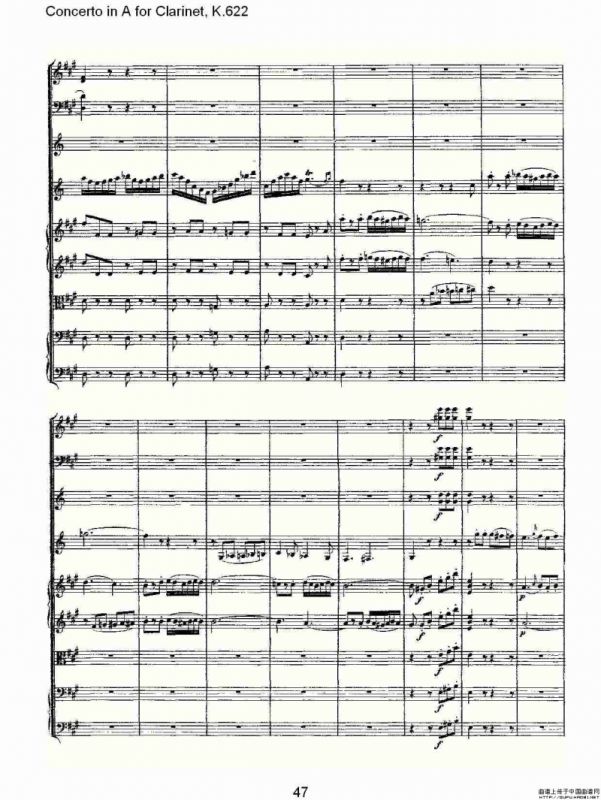 Concerto in A for Clarinet, K.622（A调单簧管协奏曲, K.62）