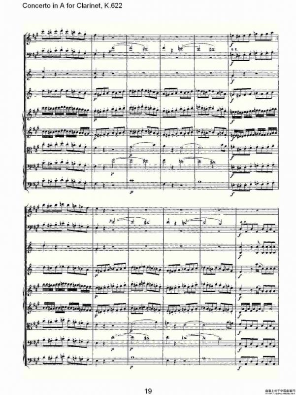 Concerto in A for Clarinet, K.622（A调单簧管协奏曲, K.62）