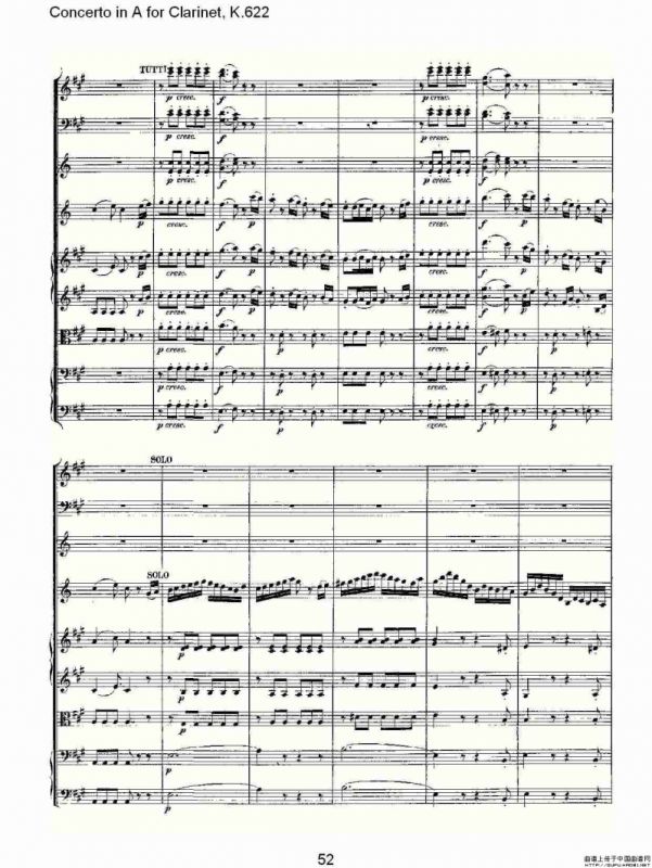 Concerto in A for Clarinet, K.622（A调单簧管协奏曲, K.62）