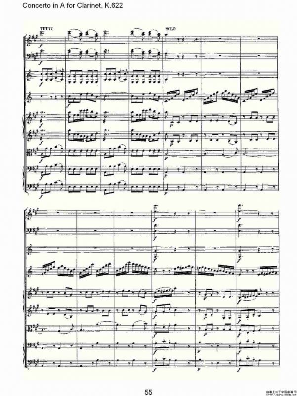 Concerto in A for Clarinet, K.622（A调单簧管协奏曲, K.62）