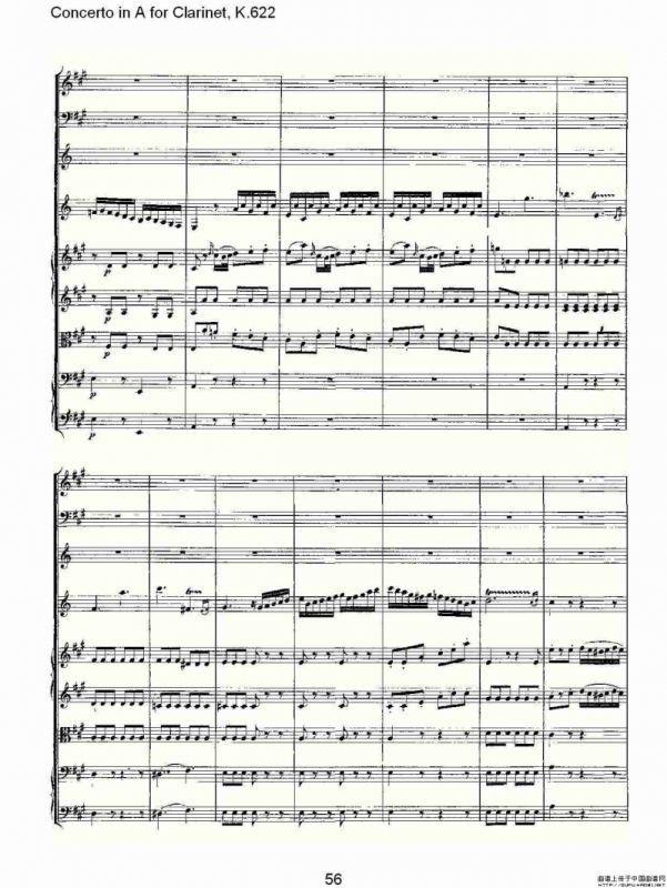 Concerto in A for Clarinet, K.622（A调单簧管协奏曲, K.62）