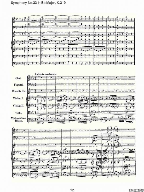 Symphony No.33 in Bb Major, K.319（Bb大调第三十三交响曲K.31）