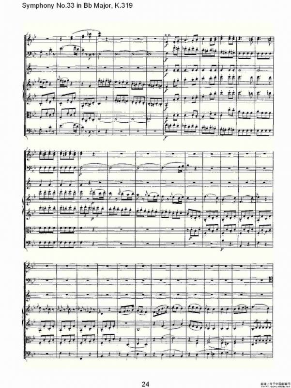 Symphony No.33 in Bb Major, K.319（Bb大调第三十三交响曲K.31）