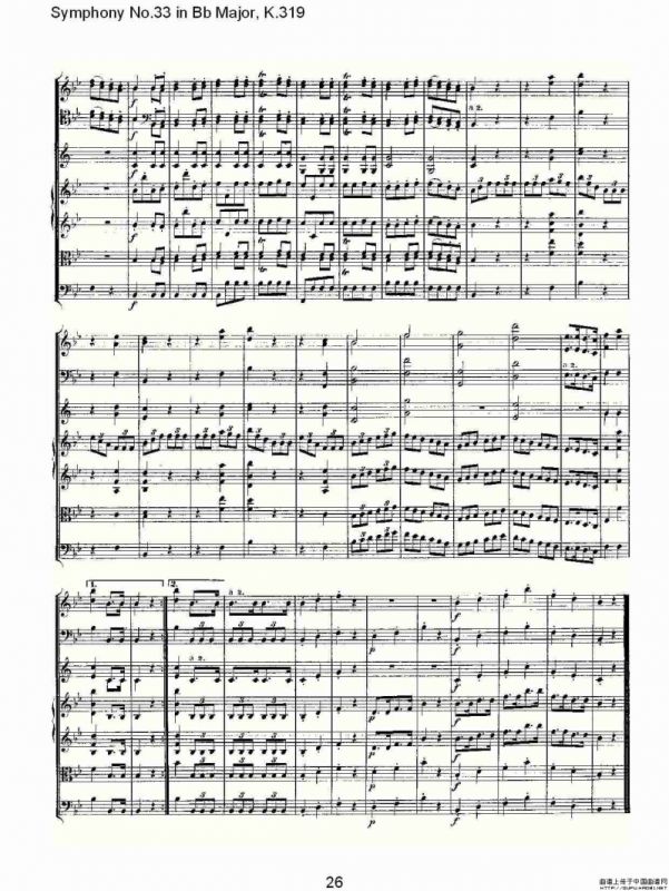 Symphony No.33 in Bb Major, K.319（Bb大调第三十三交响曲K.31）