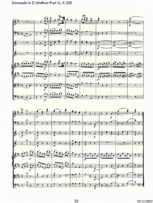 Serenade in D（Haffner-Part 2), K.250 D调小夜）