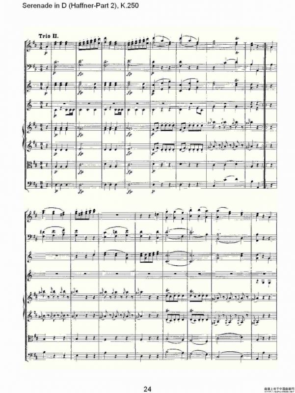 Serenade in D（Haffner-Part 2), K.250 D调小夜）