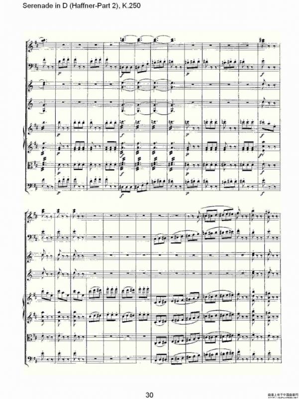 Serenade in D（Haffner-Part 2), K.250 D调小夜）