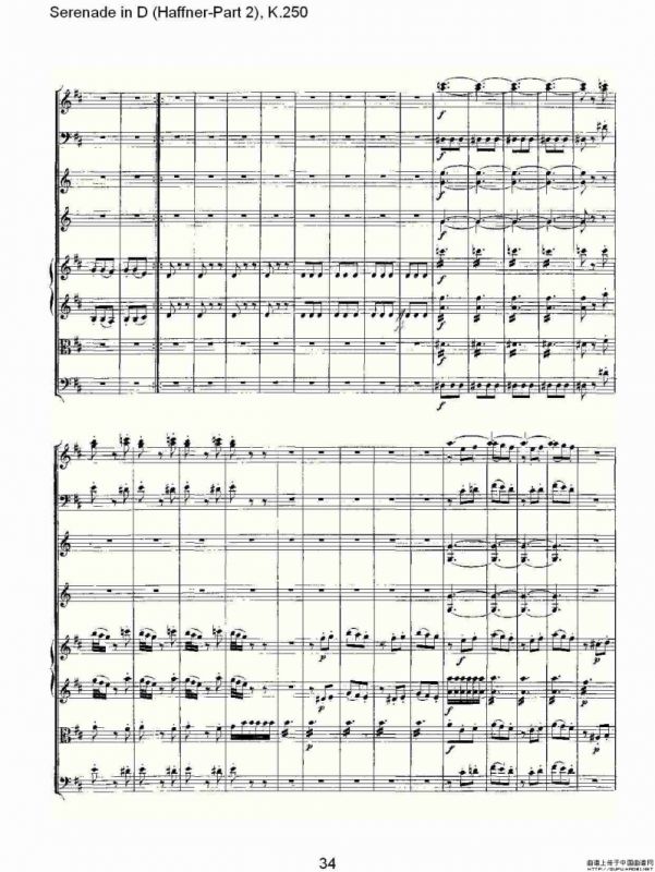 Serenade in D（Haffner-Part 2), K.250 D调小夜）