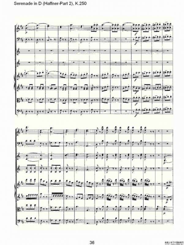 Serenade in D（Haffner-Part 2), K.250 D调小夜）