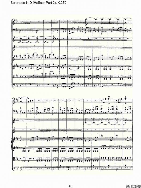 Serenade in D（Haffner-Part 2), K.250 D调小夜）