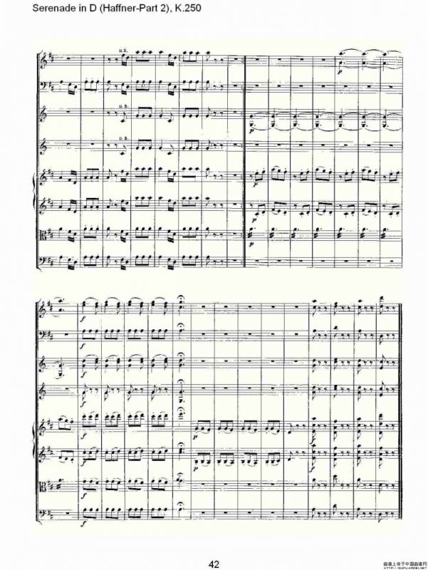 Serenade in D（Haffner-Part 2), K.250 D调小夜）