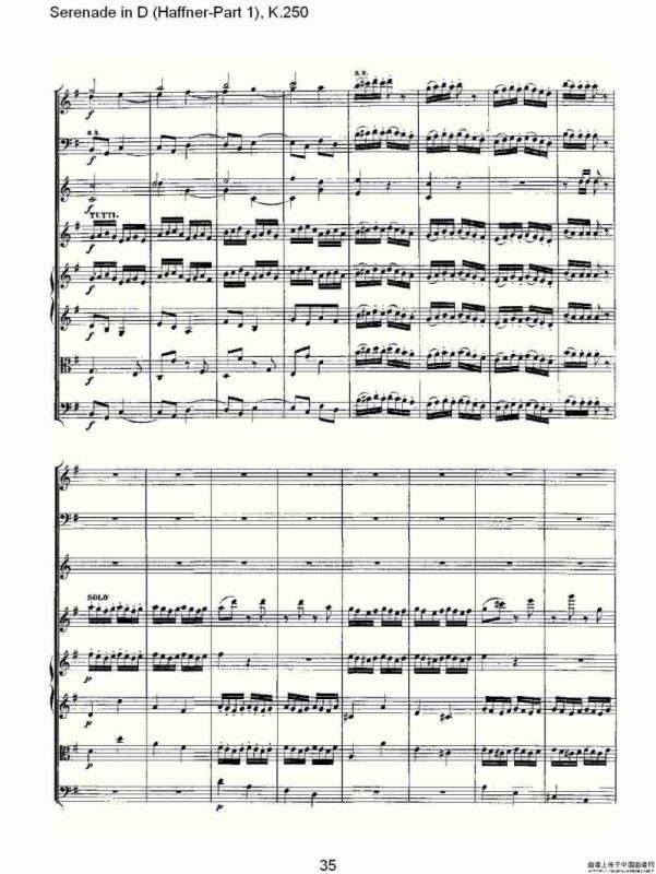 Serenade in D（Haffner-Part 1), K.250 D调小夜）