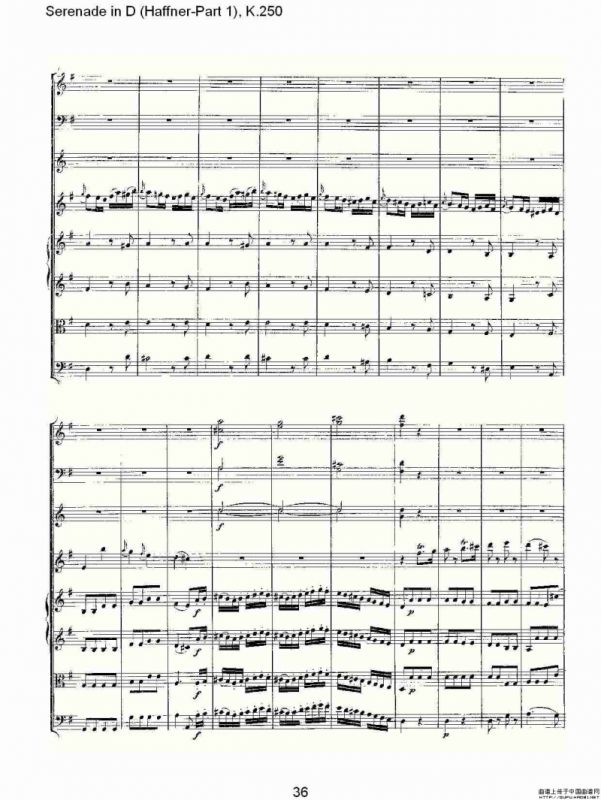 Serenade in D（Haffner-Part 1), K.250 D调小夜）