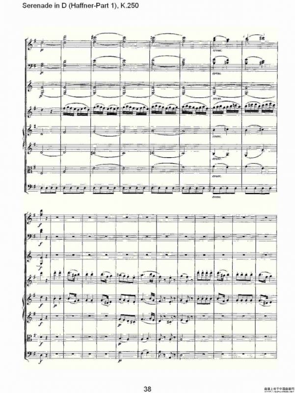 Serenade in D（Haffner-Part 1), K.250 D调小夜）