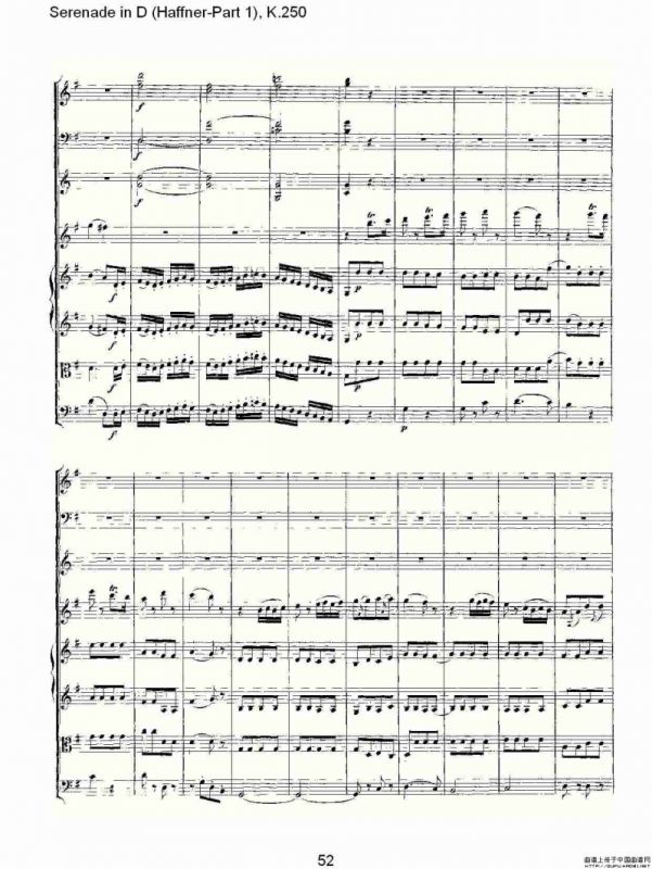 Serenade in D（Haffner-Part 1), K.250 D调小夜）