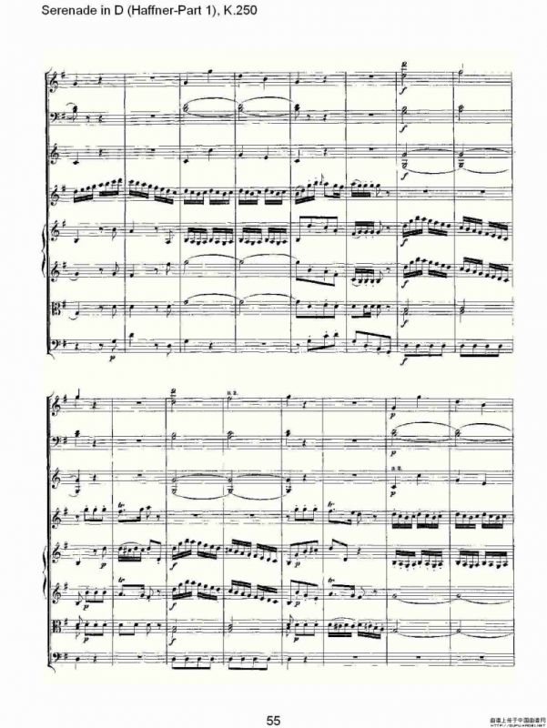 Serenade in D（Haffner-Part 1), K.250 D调小夜）