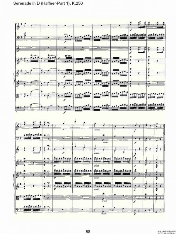 Serenade in D（Haffner-Part 1), K.250 D调小夜）
