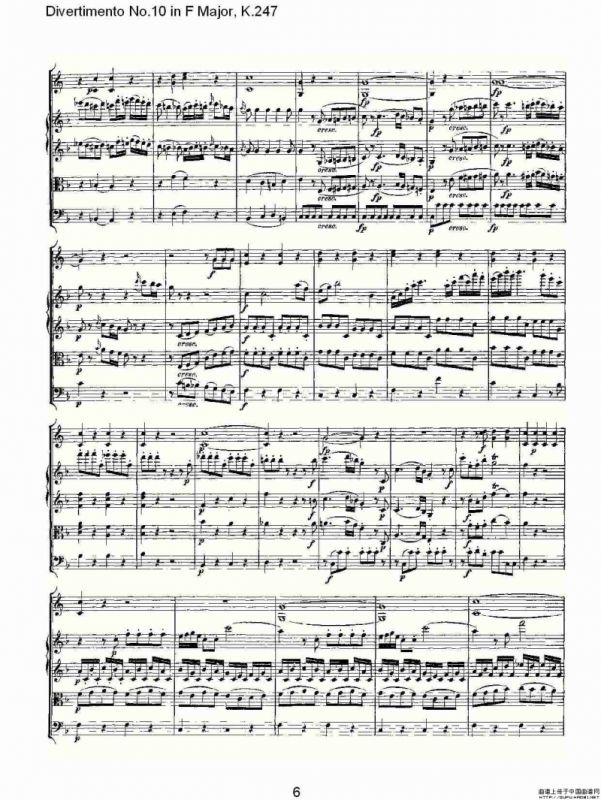 Divertimento No.10 in F Major, K.247（F大调第十嬉游曲，K.2）