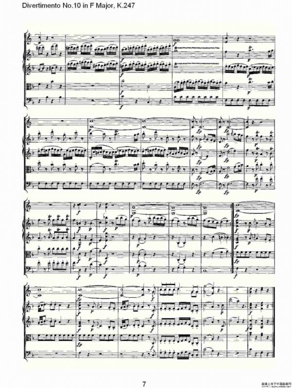 Divertimento No.10 in F Major, K.247（F大调第十嬉游曲，K.2）