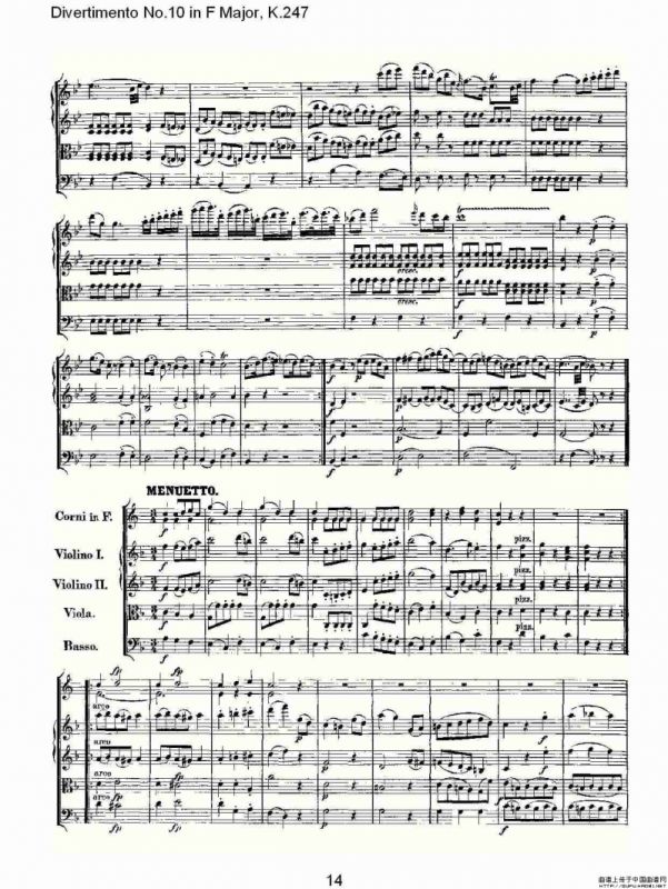 Divertimento No.10 in F Major, K.247（F大调第十嬉游曲，K.2）