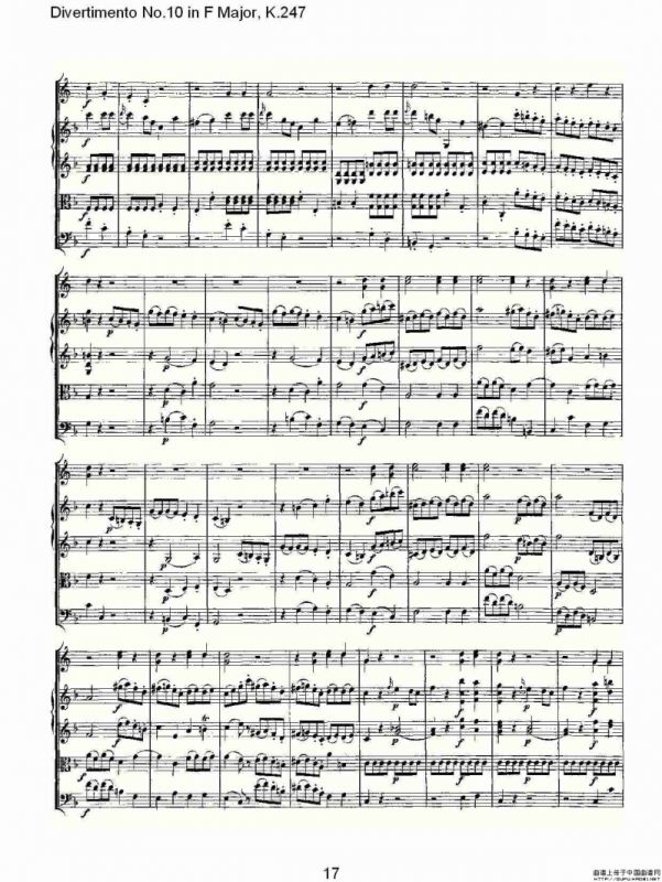 Divertimento No.10 in F Major, K.247（F大调第十嬉游曲，K.2）