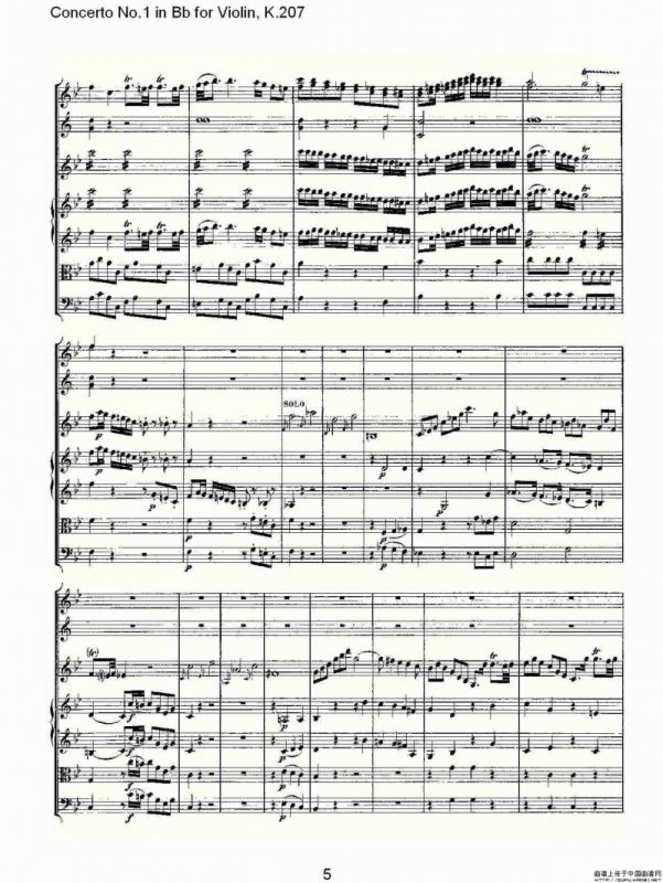 Concerto No.1 in Bb for Violin, K.207（Bb调小提琴第一协奏曲）