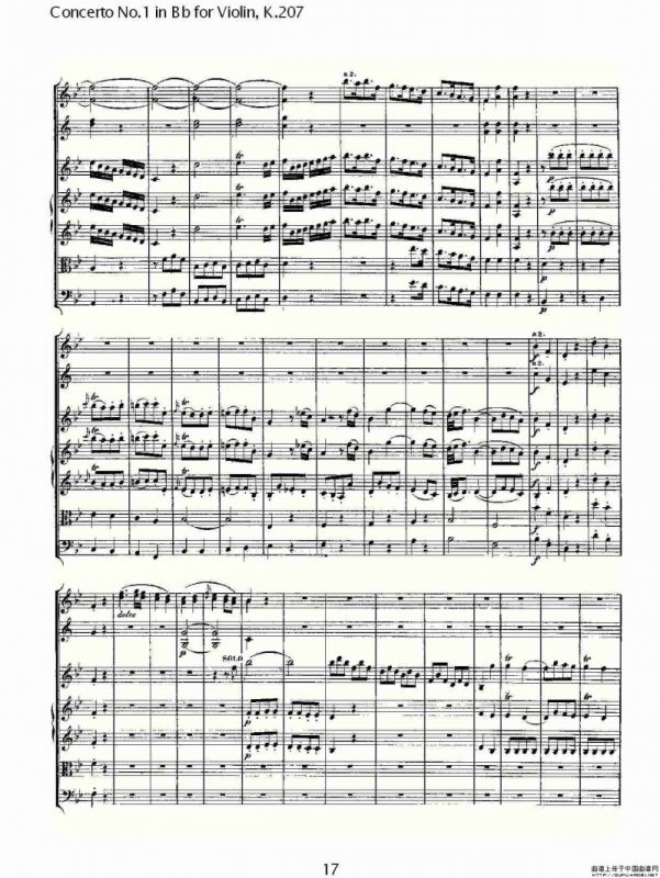 Concerto No.1 in Bb for Violin, K.207（Bb调小提琴第一协奏曲）
