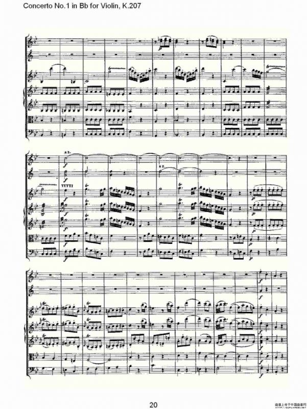 Concerto No.1 in Bb for Violin, K.207（Bb调小提琴第一协奏曲）