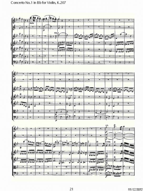 Concerto No.1 in Bb for Violin, K.207（Bb调小提琴第一协奏曲）