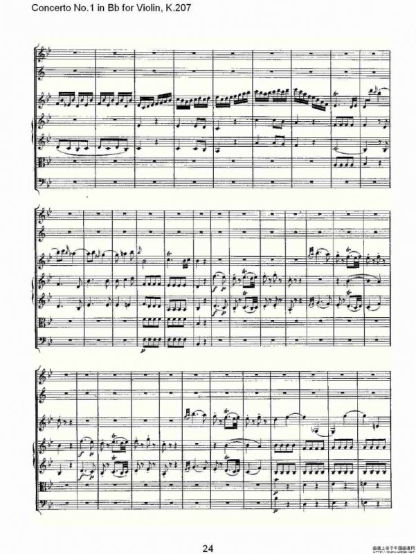 Concerto No.1 in Bb for Violin, K.207（Bb调小提琴第一协奏曲）
