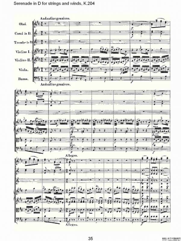 Serenade in D for strings and winds, K.20（D调管弦乐小夜）