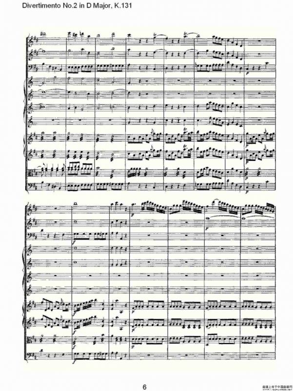 Divertimento No.2 in D Major, K.131（D大调第二嬉游曲,K.13）