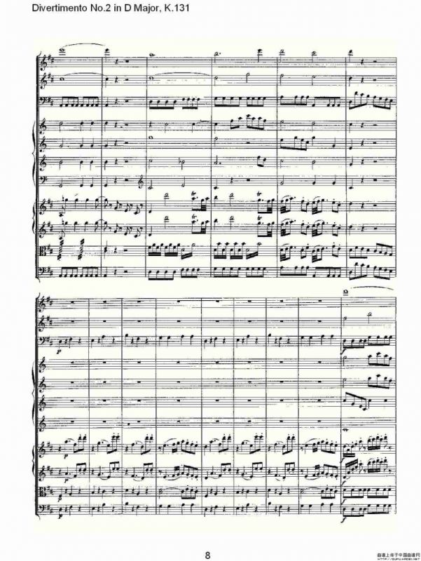 Divertimento No.2 in D Major, K.131（D大调第二嬉游曲,K.13）