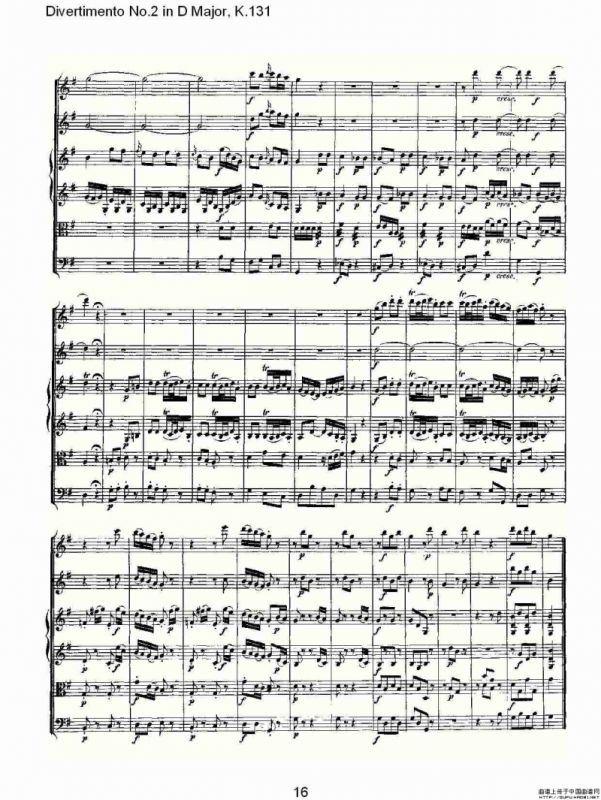 Divertimento No.2 in D Major, K.131（D大调第二嬉游曲,K.13）
