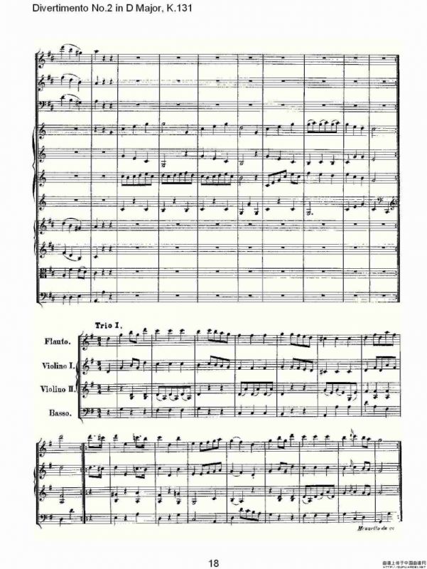 Divertimento No.2 in D Major, K.131（D大调第二嬉游曲,K.13）