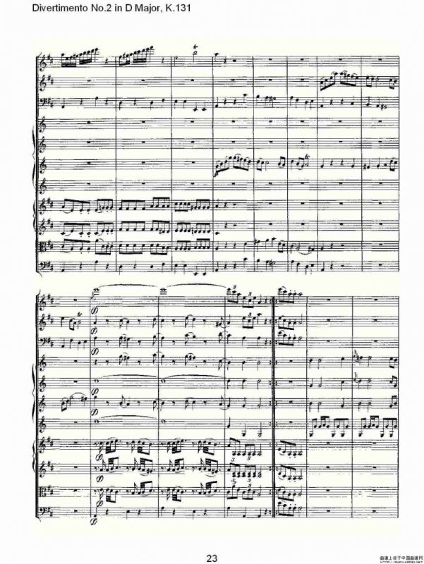 Divertimento No.2 in D Major, K.131（D大调第二嬉游曲,K.13）