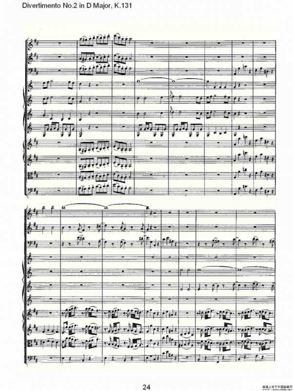 Divertimento No.2 in D Major, K.131（D大调第二嬉游曲,K.13）