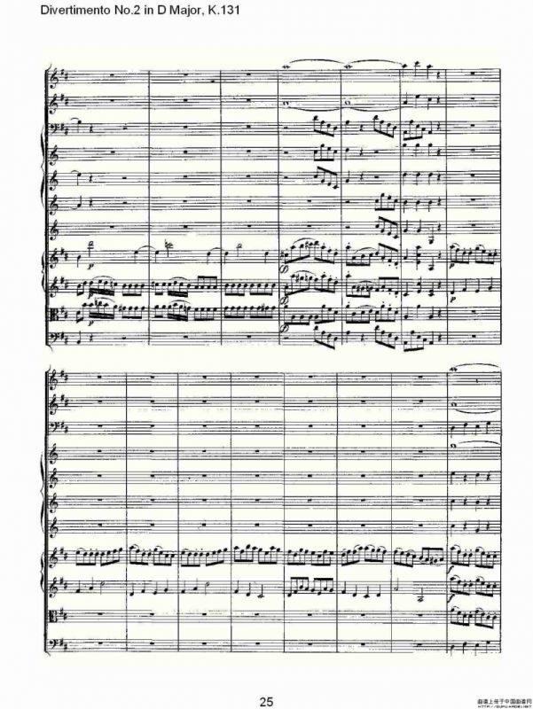 Divertimento No.2 in D Major, K.131（D大调第二嬉游曲,K.13）