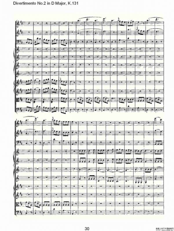 Divertimento No.2 in D Major, K.131（D大调第二嬉游曲,K.13）